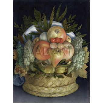 РЕПРОДУКЦИИ НА КАРТИНИ Обръщаща се глава с кошница с плодове - 2 (1590)